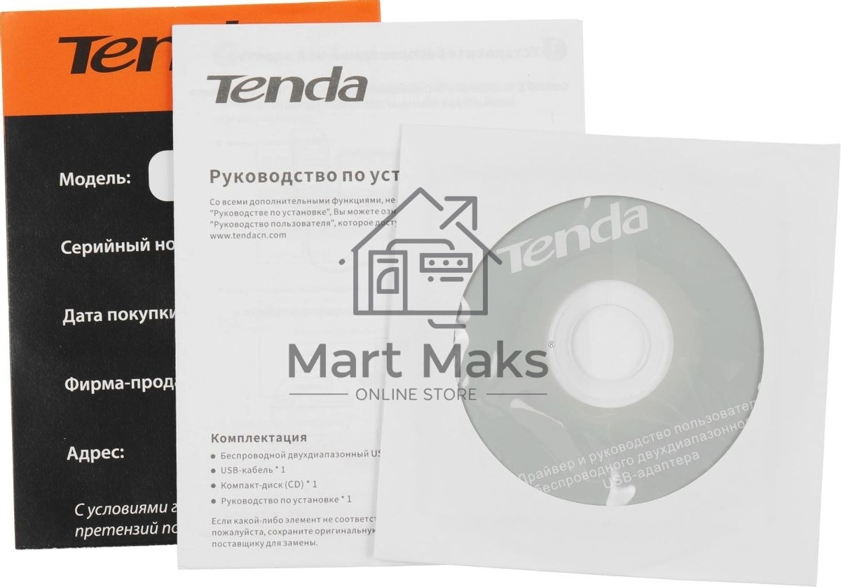 Адаптер Wi-Fi Tenda U12 (USB3.0, WLAN 1300Mbps, 802.11ac) 1x int Antenna