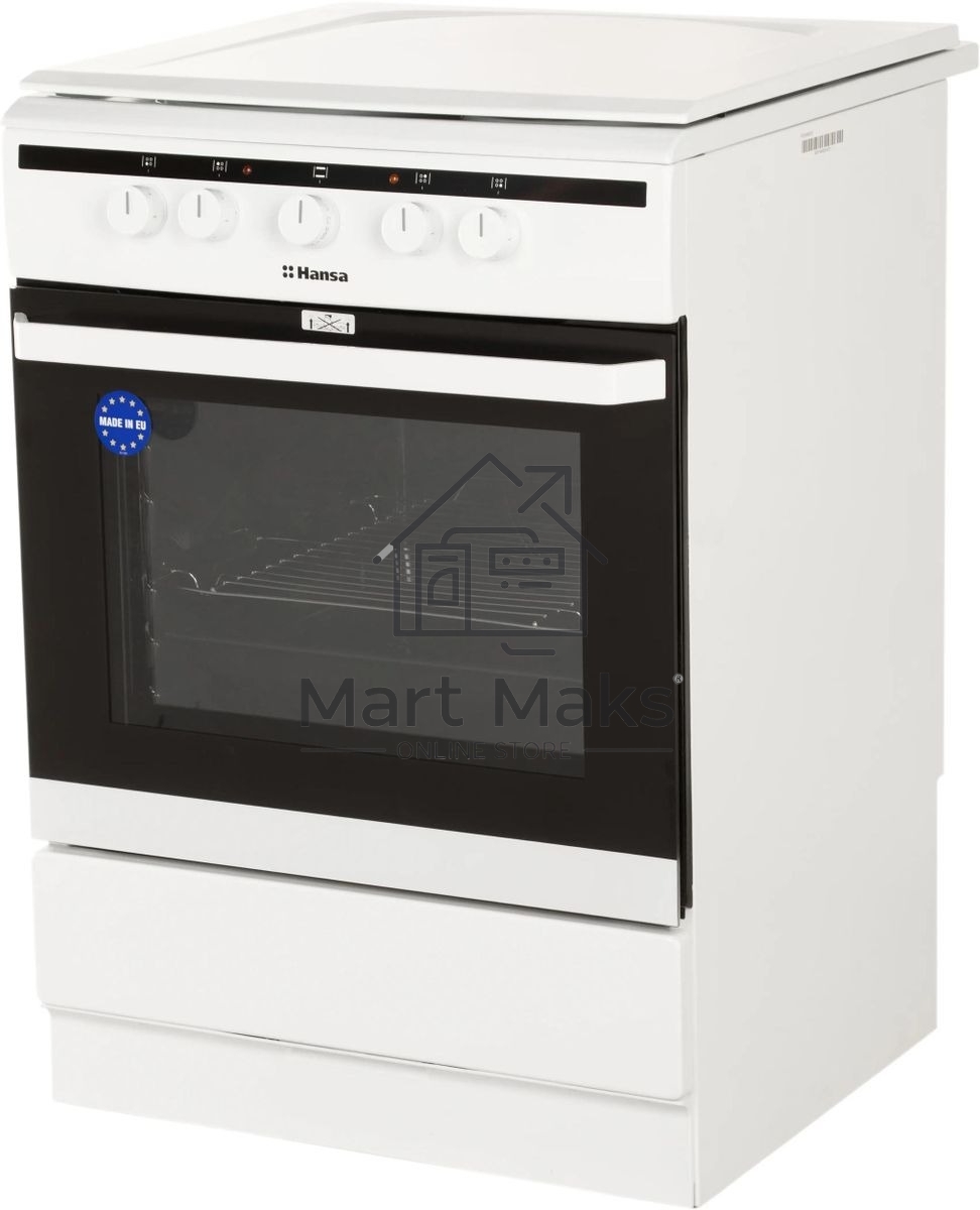 Плита электрическая Hansa FCEW63010 белый, конфорок 4 шт, духовка 69 л, 60 см x 85 см x 60 см