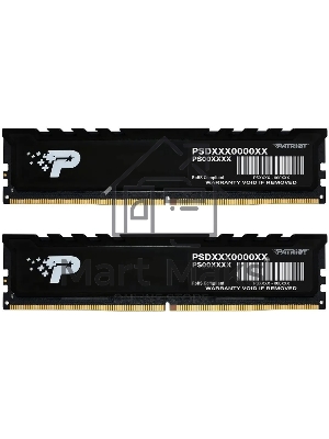 Оперативная память Patriot Signature Premium, DDR5, 16Gb (2x8 Gb), 4800 MHz, CL40, DIMM, радиатор, черный
