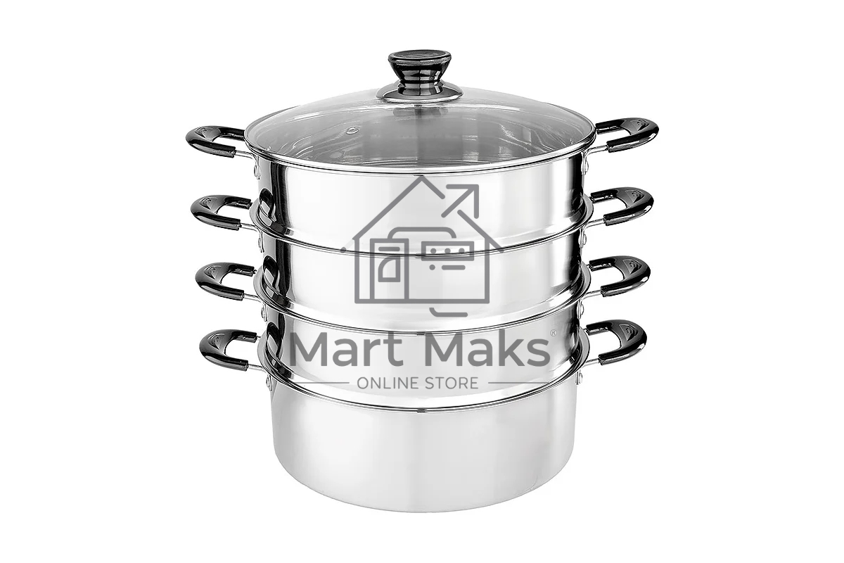 Мантоварка-пароварка WEBBER BE-083 8 л, 26 см, нержавеющая сталь, 4 уровня