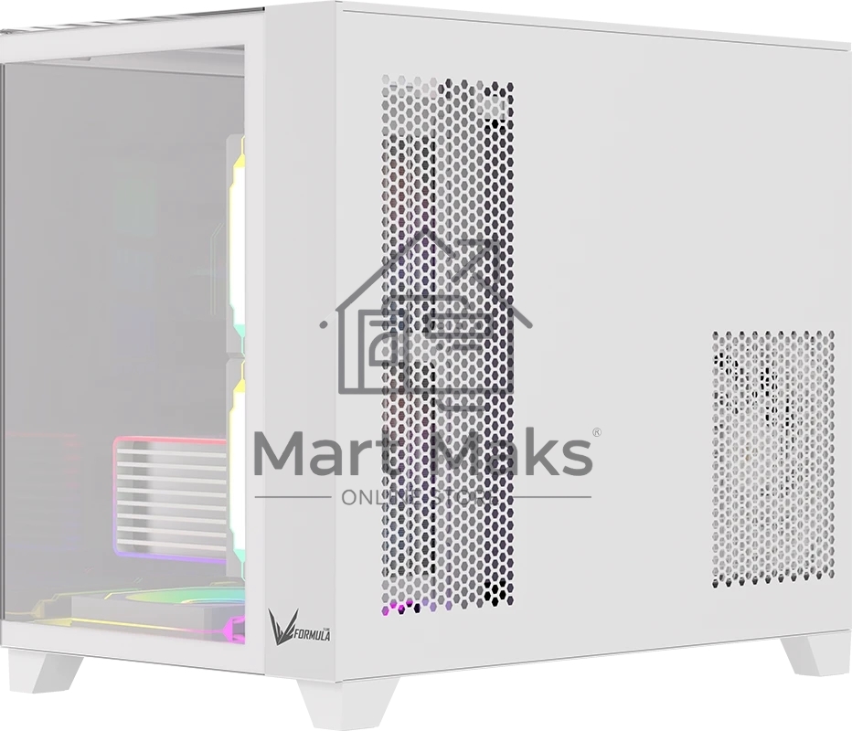 Компьютерный корпус AeroCool/Formula Crystal Z9ML Floe белый без БП mATX 4x120мм 2xUSB 3.0 1xUSB3.1 audio bott PSU