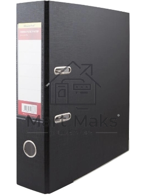 Папка-регистратор Silwerhof A4 75мм ПВХ/бумага черный мет.окант. сборная (упак.:2шт)