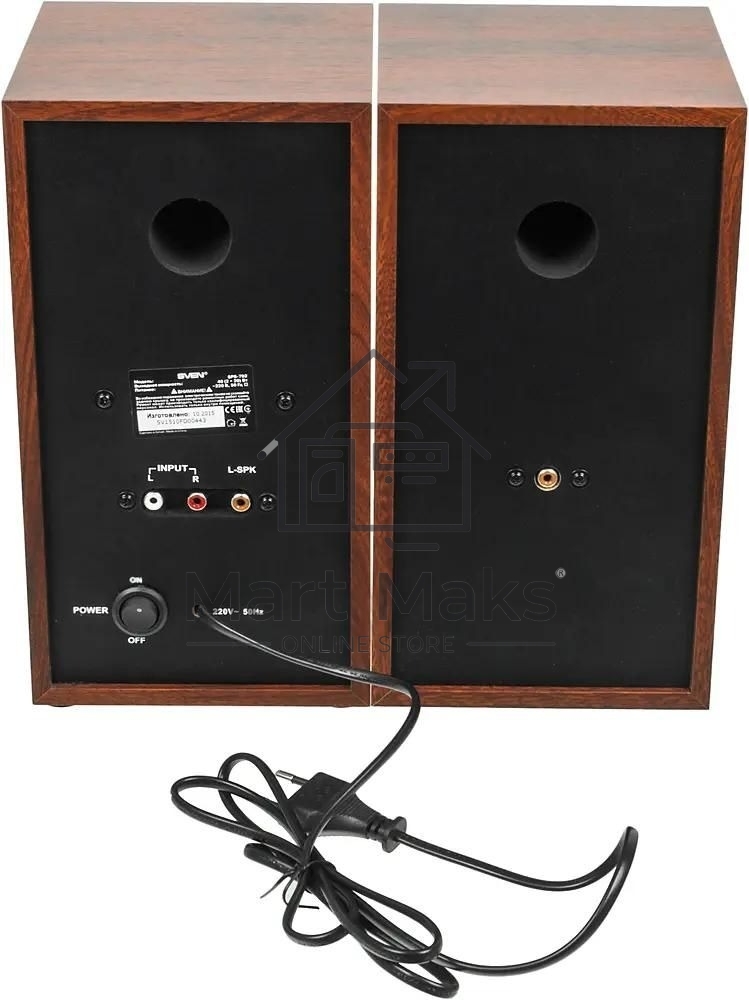 Акустическая система SVEN SPS-702 2.0 коричневый/орех 40Вт