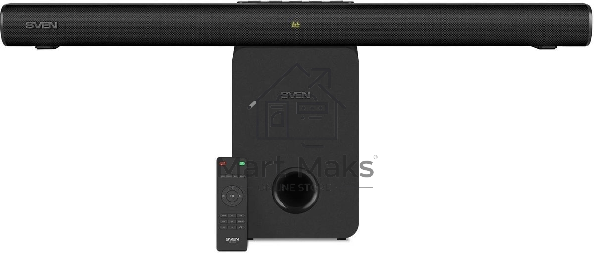Саундбар SVEN SB-2150A черный (2 x 40W, Bluetooth сабвуфер 100W, пульт ДУ, LED-дисплей, HDMI, USB)