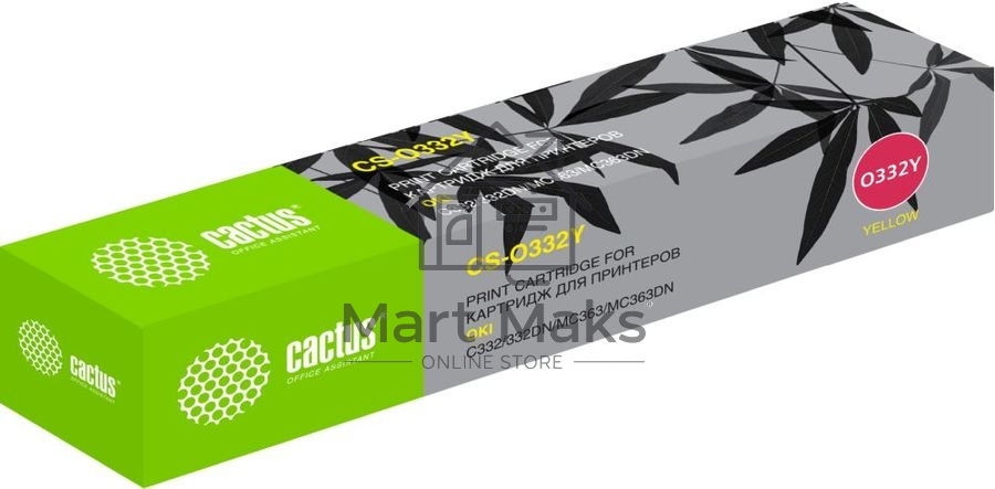Картридж лазерный Cactus CS-O332Y (46508733) желтый (3000 стр.) для Oki C332/MC363