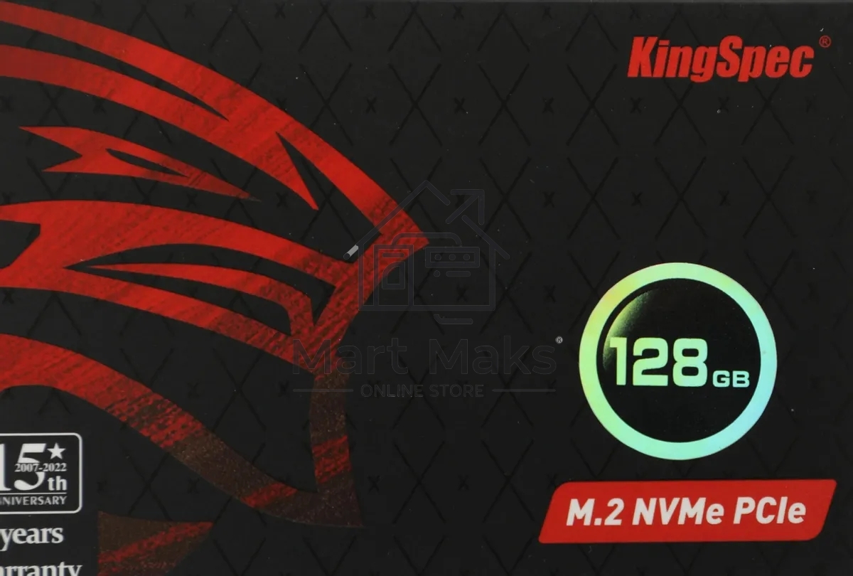 Накопитель SSD KingSpec NE-128, 128GB, PCIe 3.0 x4, M.2 2280, R/W 1800/600