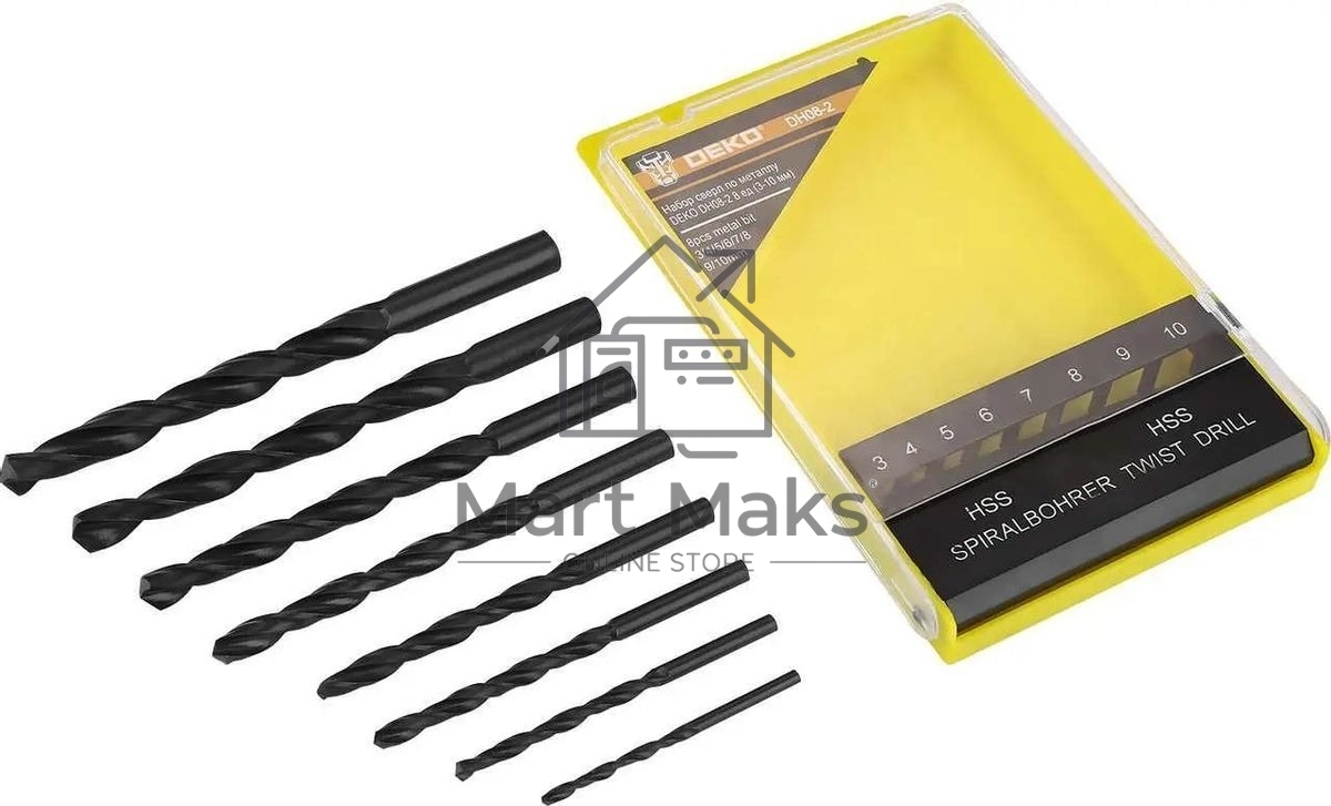 Набор сверл Deko DH08-2, по металлу, 8 пред. 065-0532
