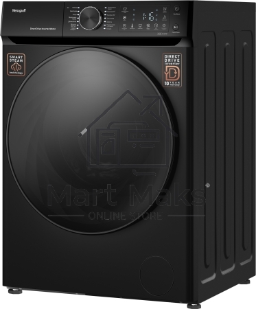 Стиральная машина Weissgauff WM 59411 Direct Drive Inverter Steam Matt Black черная, загрузка фронтальная 11кг, 1400 об/мин., класс: A+++