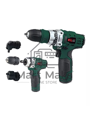 Профессиональный аккумуляторный шуруповерт KLPRO KLNM1020S (10,8В, LI-ion 2.0А·ч, 3 сменные насадки, 19 ступений, 30Нм)