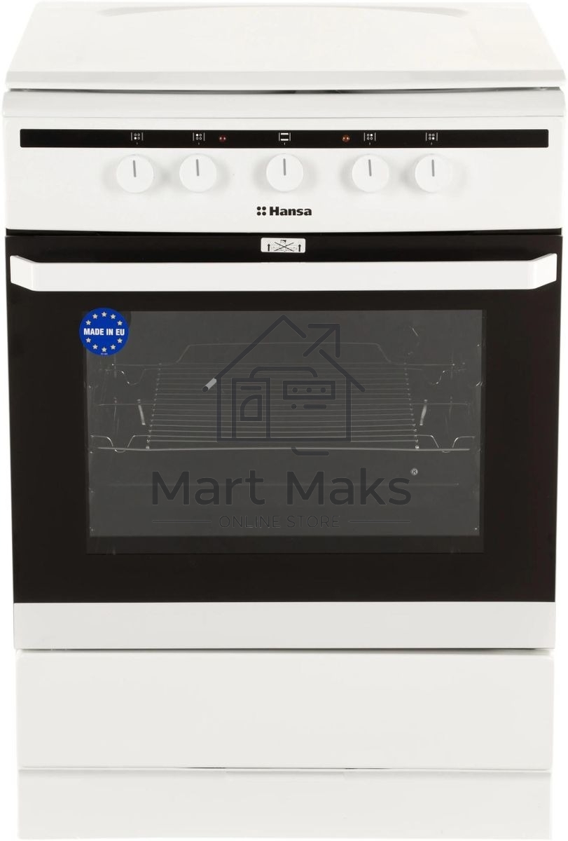 Плита электрическая Hansa FCEW63010 белый, конфорок 4 шт, духовка 69 л, 60 см x 85 см x 60 см