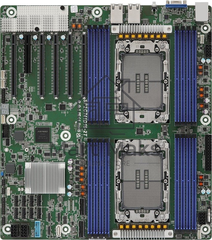 Материнская плата ASRock SP2C741D16-2T, EEB, 2x LGA 4677 5th/4th Gen Intel Xeon Scalable, 16x DDR5 RDIMM/ RDIMM-3DS, 5x PCIe5.0 / CXL1.1 x16, 1x PCIe5.0 x8, 2x MCIO (PCIE5.0 x8), 3x OCuLink (PCIe3.0 x4 or 4 SATA 6Gb/s), 1x M.2 (PCIe5.0 x4), up to 13x SATA 6Gb/s, 2x RJ45 (10GbE) Intel X710-AT2, AST2600