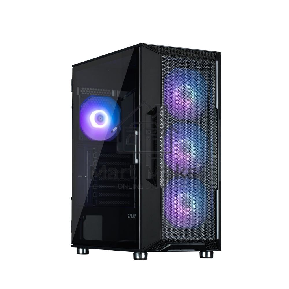 Компьютерный корпус ZALMAN I3 NEO ARGB BLACK, ATX, BLACK, FRONT MESH, WINDOW, 2x3.5