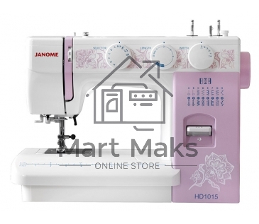 Швейная машина Janome HD1015 15 операций, петля п/авт., вертик. челнок, нитевдеватель,регул. давления лапки, мет.станина, жесткий чехол