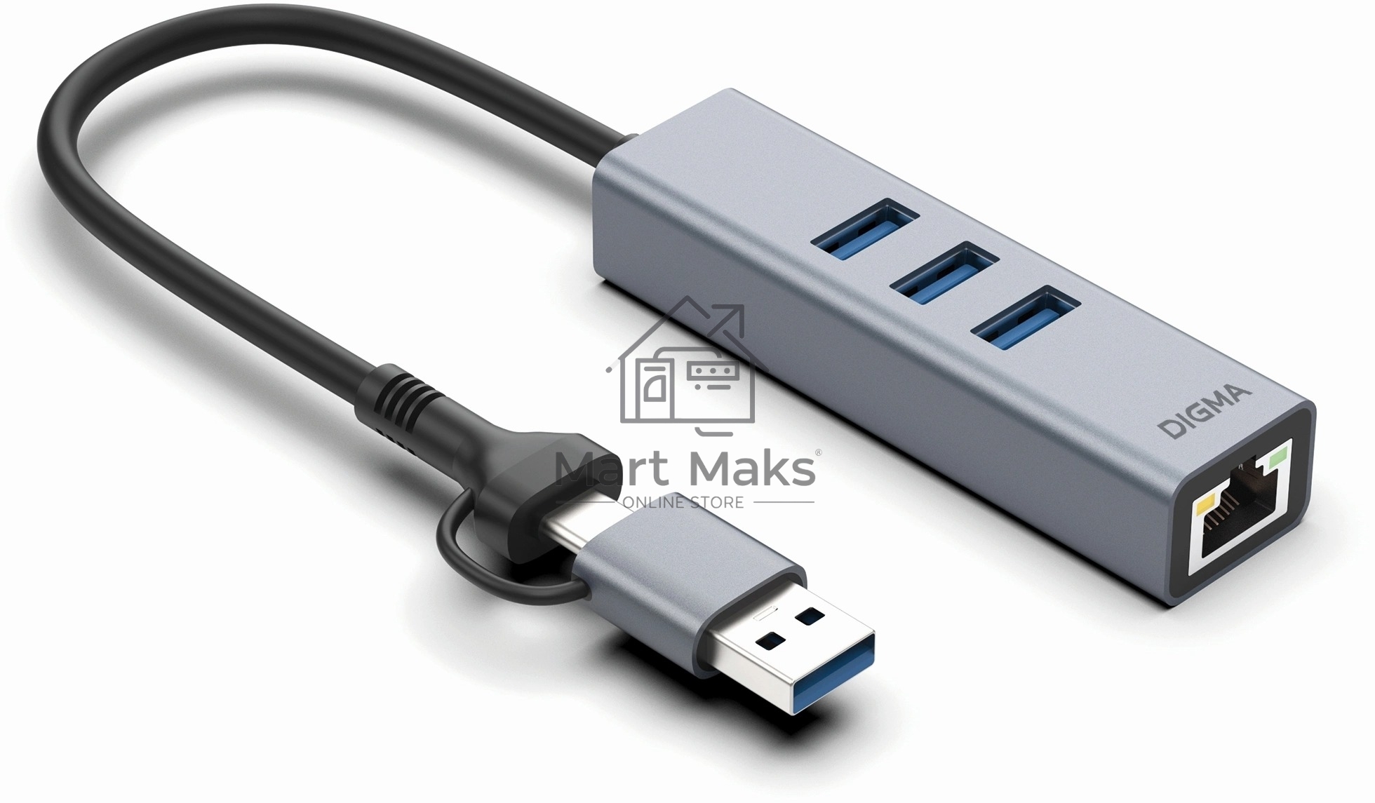 Сетевой адаптер Gigabit Ethernet Digma DLA-GEUCH3 USB 3.0