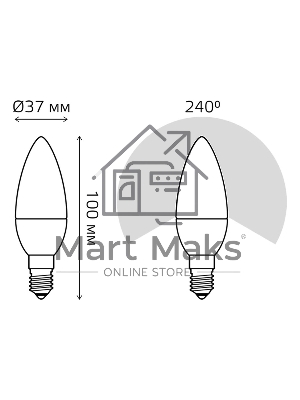 Лампа светодиодная Gauss Led Candle-dim E14 7Вт 4100К диммируемая