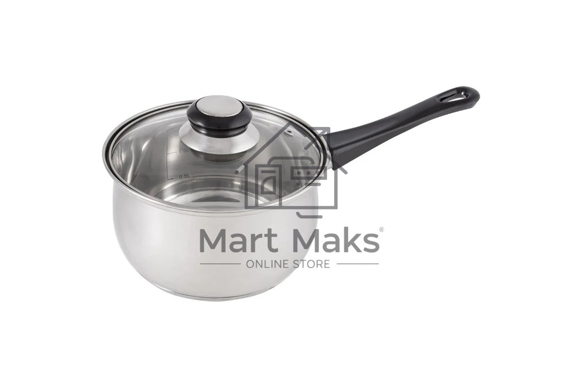 Ковш MALLONY BAK с крышкой, 1,9 л, нержавеющая сталь, с бакелитовой ручкой (009356)