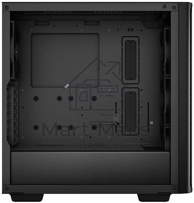 Компьютерный корпус Deepcool CK560 без БП, боковое окно (закаленное стекло), 3xARGB LED 120мм вентилятора спереди и 1x140мм вентилятор сзади, черный, ATX