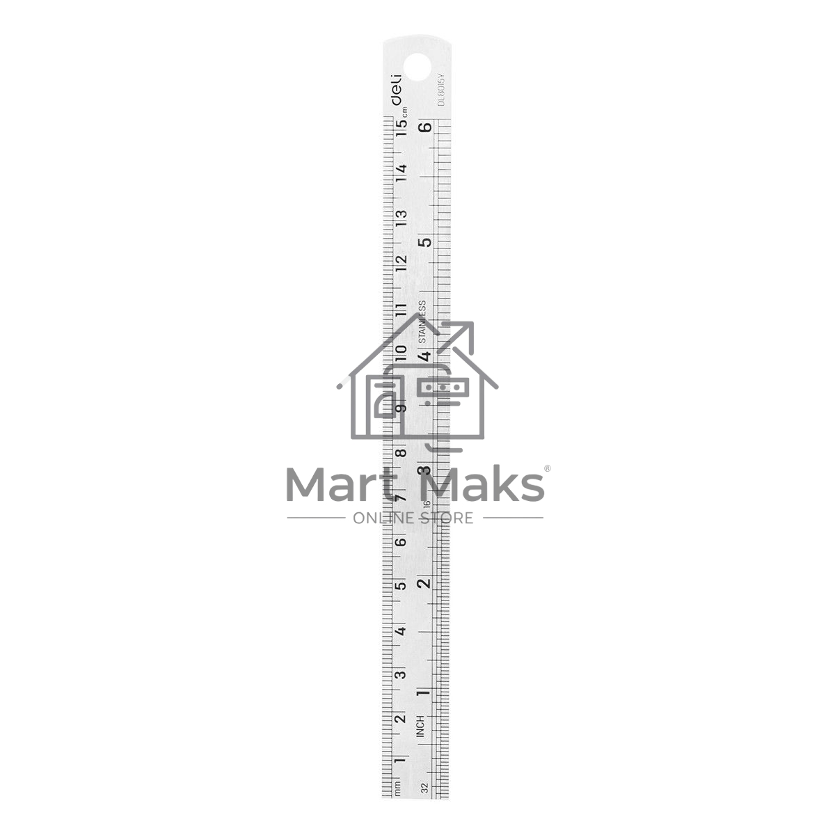 Линейка стальная Deli DL8015Y 150мм нержавеющая сталь