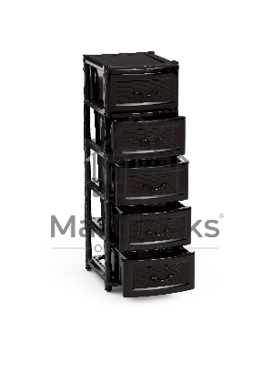 Комод Альтернатива М6498 Эконом, 5 секций, черный