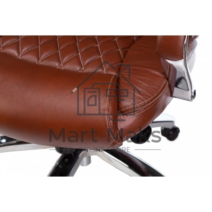 Кресло руководителя Бюрократ T-9924SL светло-коричневый Leather Eichel, кожа, крестовина металл хром