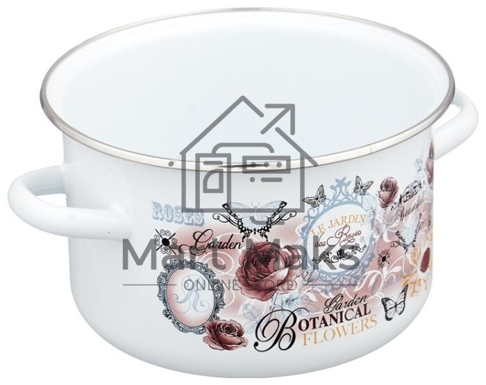 Кастрюля Appetite 1RD181М Roses эмалированная сталь, цилиндрическая 3 л