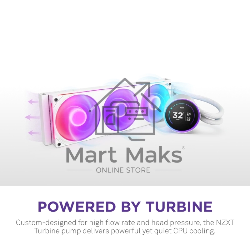 Система жидкостного охлаждения для ПК/ Water Cooling System NZXT Kraken Elite 420 RGb (350W, 420мм, LED temp., белый/ Fans: 3x140мм, 98.61CFM, 34.5dBA, 2000RPM/ Pump height 65mm, 2800RPM, Rad thickness 27mm/ S: 1851, 1700, 1200, 115X, AM5, AM4)