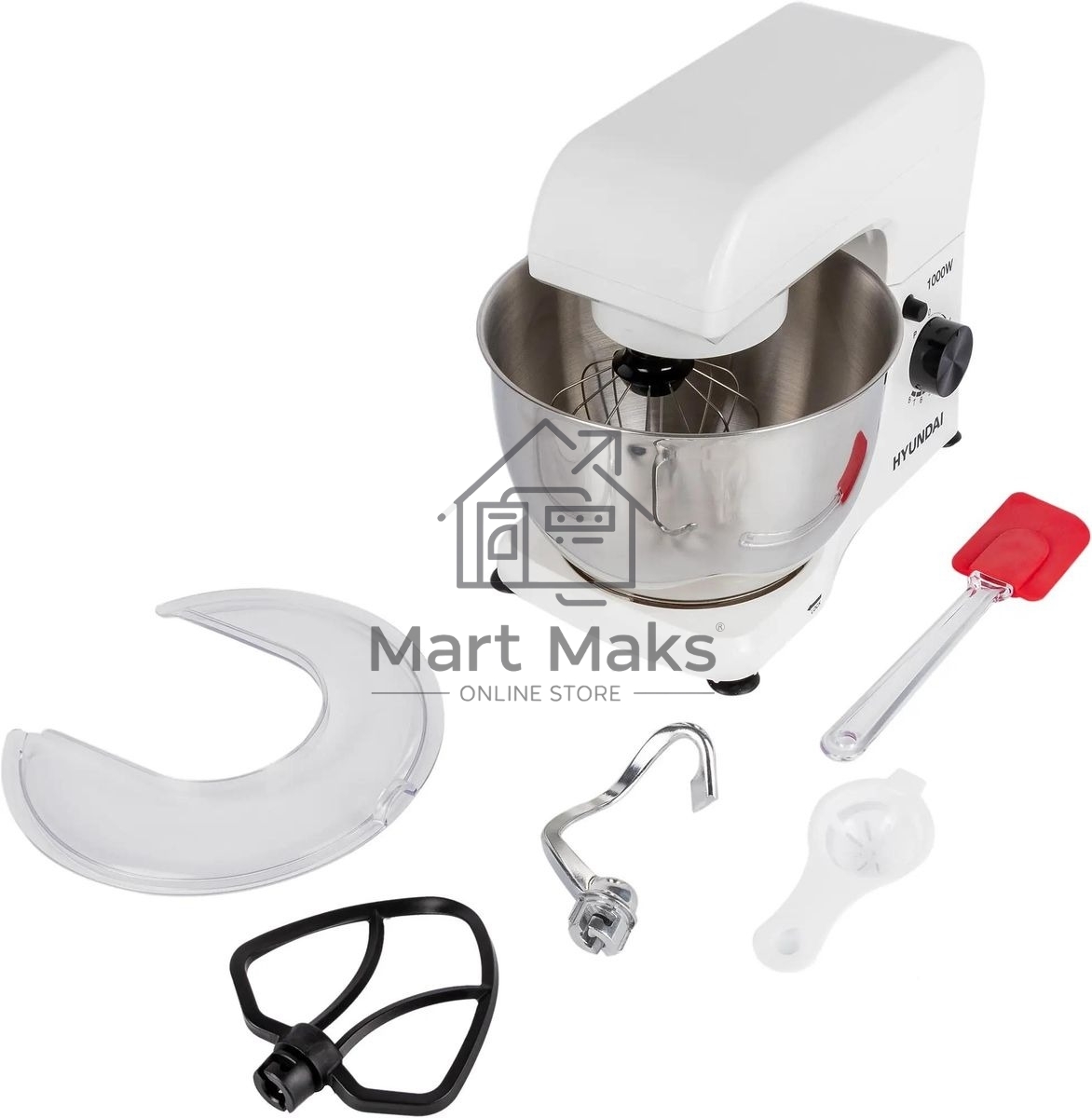 Миксер планетарный Hyundai HYM-S4451 1000 Вт, белый/черный