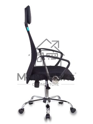 Кресло руководителя Бюрократ KB-6N/SL/B/TW-11 TW-01 TW-11 черный, сетка, крестовина хром