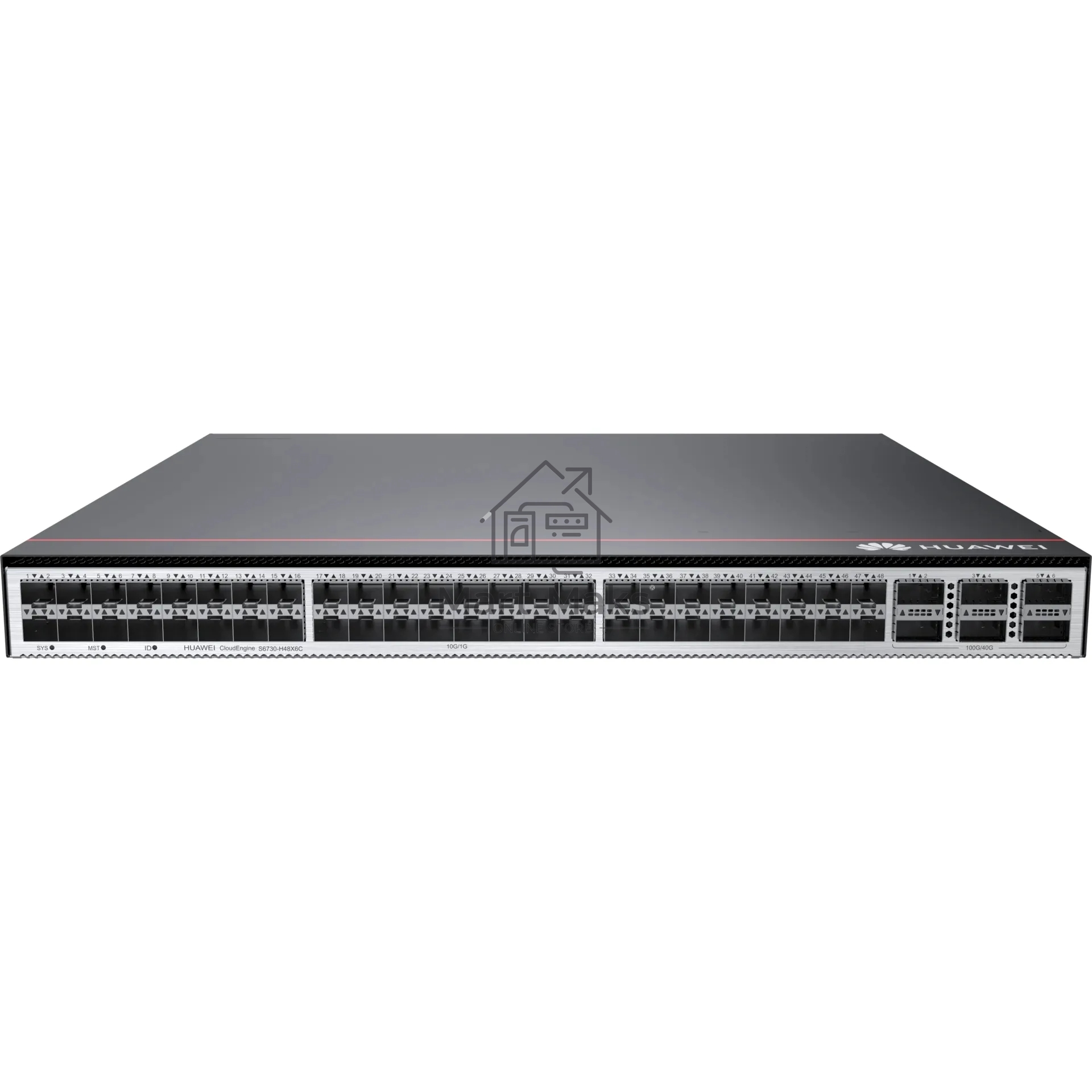 Коммутатор Huawei S6730-H48X6C (48*10GE SFP+, 6*40GE QSFP28, 2*600W (Back to Front), S67XX-H Series Basic SW)