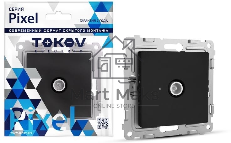 Коннектор TV СП Pixel механизм карбон TOKOV ELECTRIC TKE-PX-A1C-C14