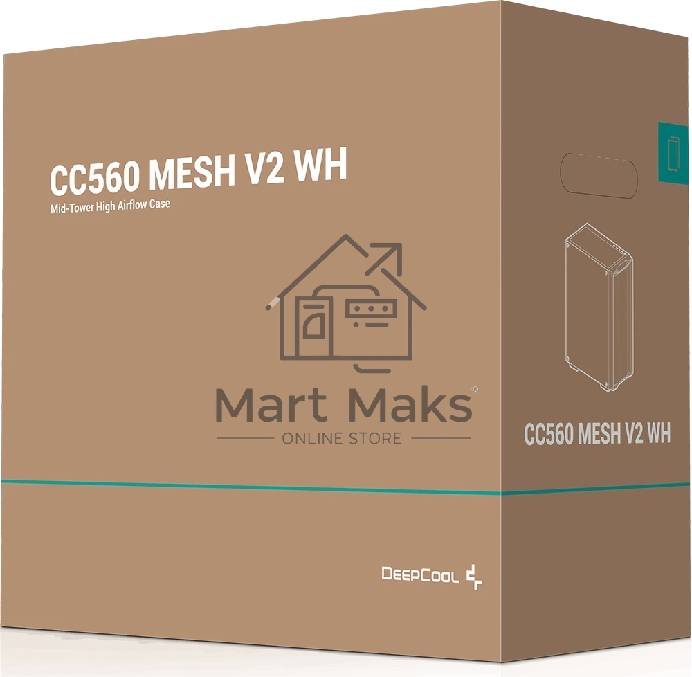 Компьютерный корпус Deepcool CC560 MESH V2 WH без БП, боковое окно (закаленное стекло), 3x120мм ARGB LED вентилятор спереди и 1x120мм ARGB LED вентилятор сзади, белый, ATX