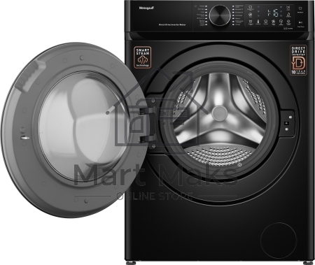 Стиральная машина Weissgauff WM 59411 Direct Drive Inverter Steam Matt Black черная, загрузка фронтальная 11кг, 1400 об/мин., класс: A+++
