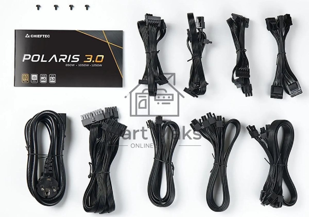 Блок питания Chieftec Polaris 3.0 PPS-1250FC-A3, 1250Вт, 80 PLUS Gold, 135мм, модульный, черный