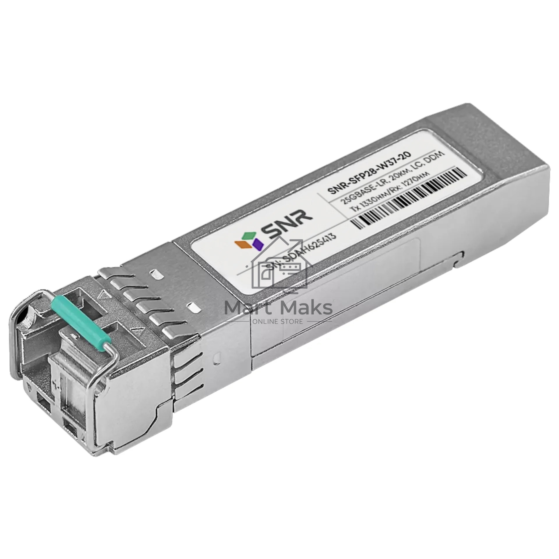 Трансивер SNR SFP28 WDM, 25GBASE, разъем LC, дальность до 20км (12dB), 1330nm, SNR-SFP28-W37-20 