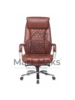 Кресло руководителя Бюрократ T-9924SL светло-коричневый Leather Eichel, кожа, крестовина металл хром