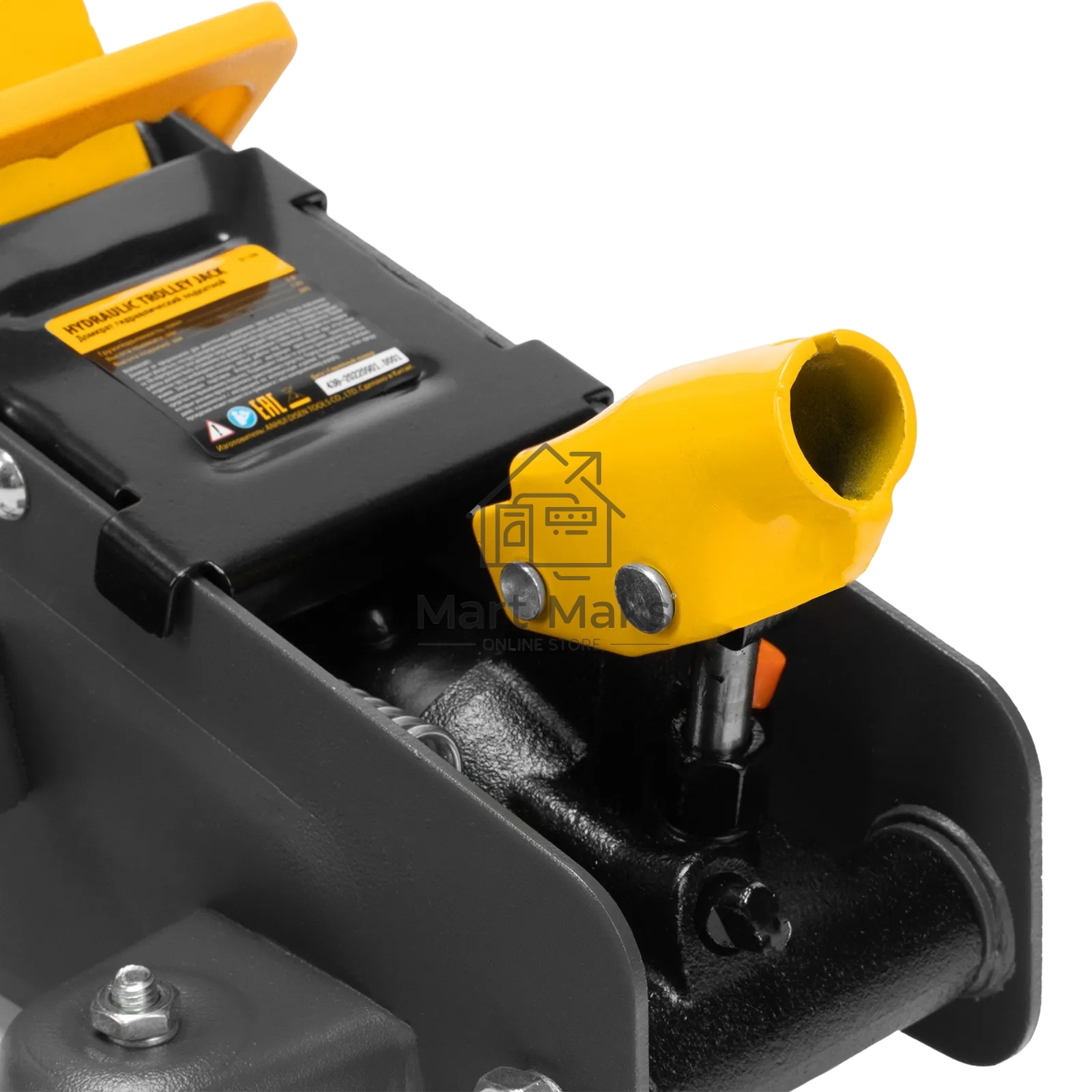 Домкрат гидравлический подкатной с фиксатором Denzel 2,8 т, 135-385 мм