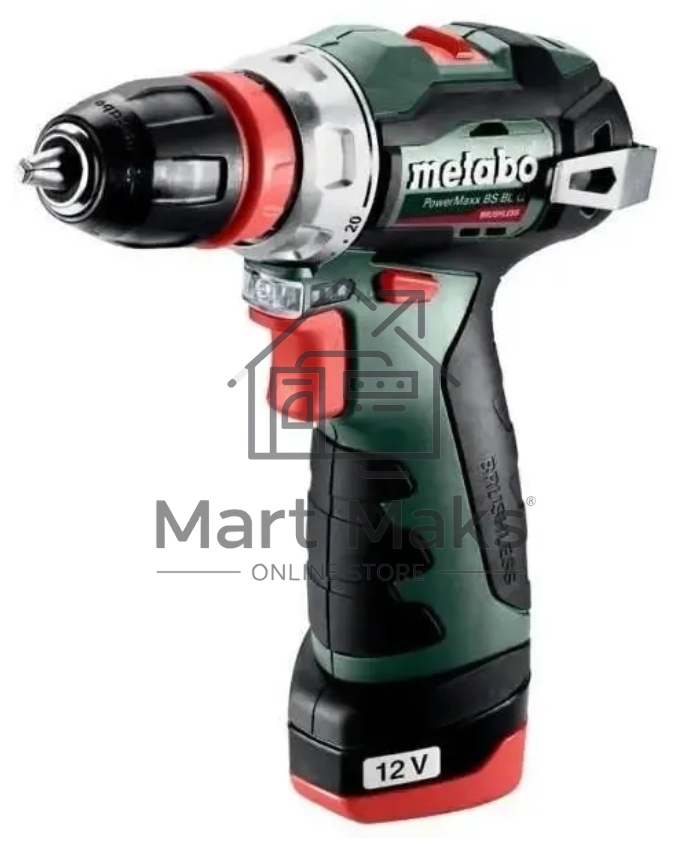 Дрель-шуруповерт Metabo PowerMaxx SB Basic, 12 В, 2 Ач, 34 Нм, щеточный, ударный