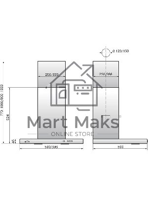 Вытяжка каминная Elikor Квадра 90П-650-К3Д антрацит, 90 см, 650 куб. м/ч, 56 дБ