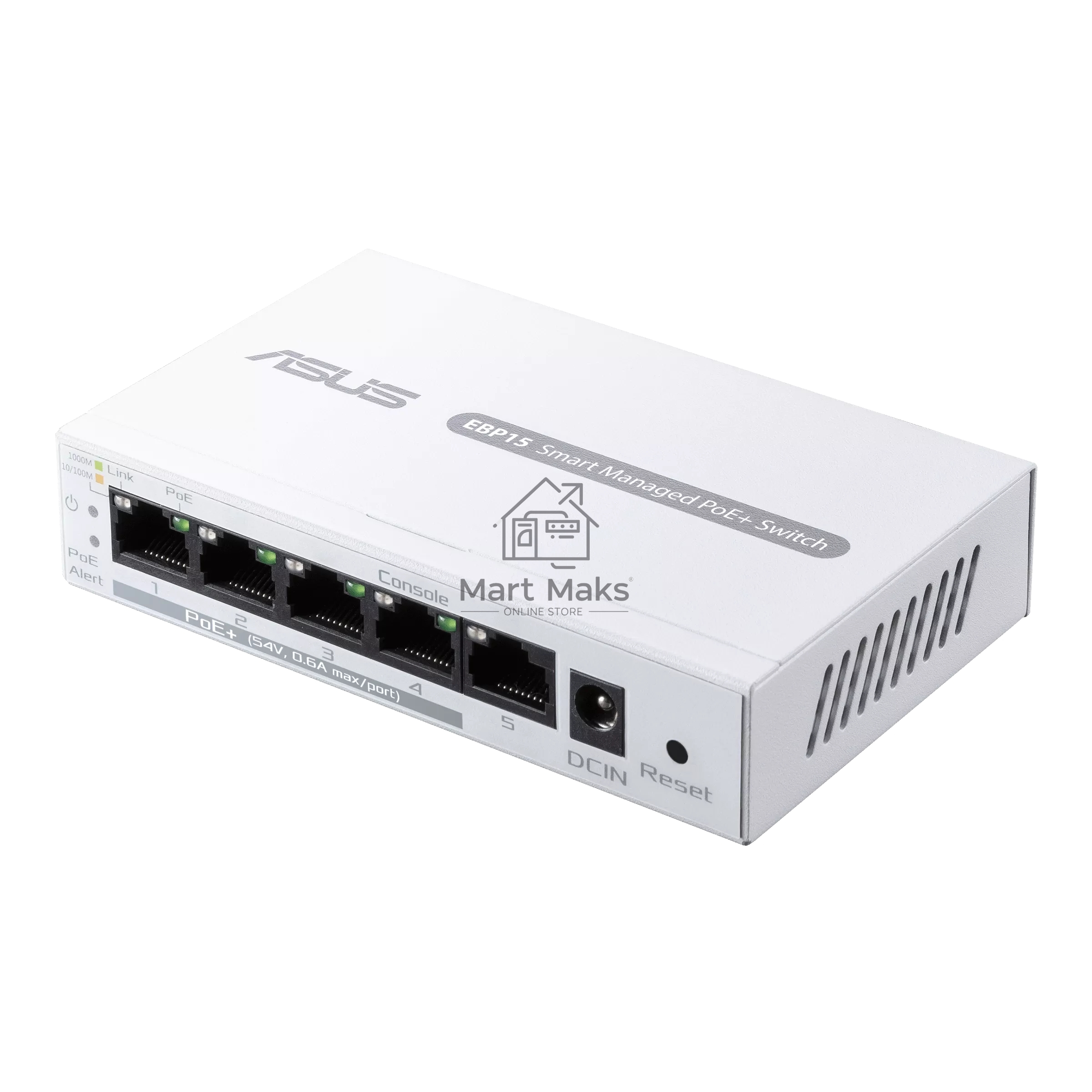 Коммутатор ASUS ExpertWiFi EBP15, 5×1 Гбит/с (4×PoE+), настраиваемый