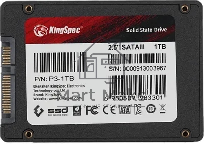 Накопитель SSD KingSpec P3-1TB, 1024GB, SATA, 2.5