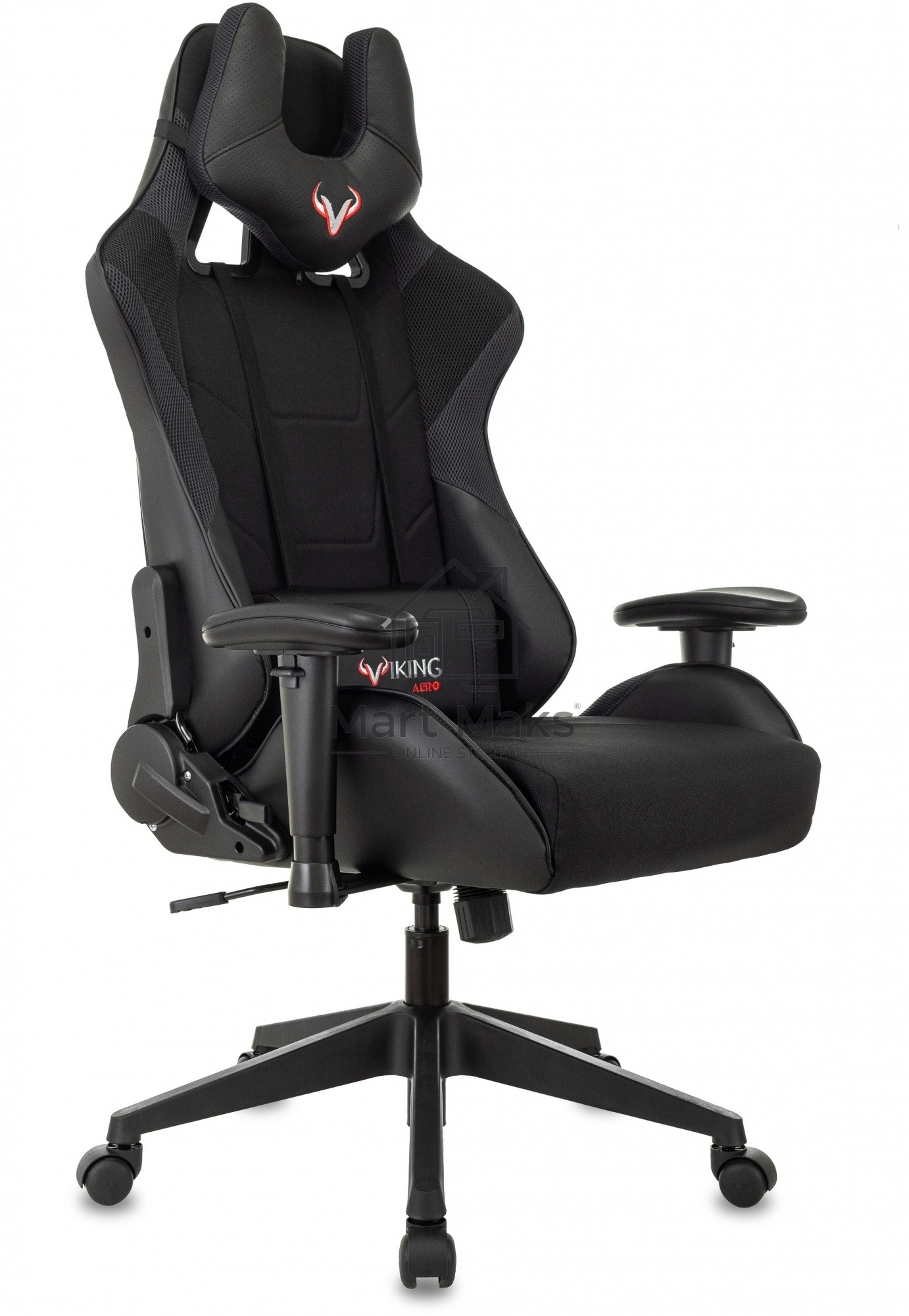 Кресло Бюрократ VIKING 4 AERO BLACK EDITION черный, экокожа, 120 кг, механизм качания