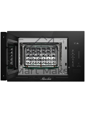 Встраиваемая микроволновая печь MONSHER, ВхШхГ 385х595х367, объем 25 л, мощность 850 Вт, 5 уровней мощности, гриль, 8 автоматических программ, размораживание, сенсорное управление, цвет черный