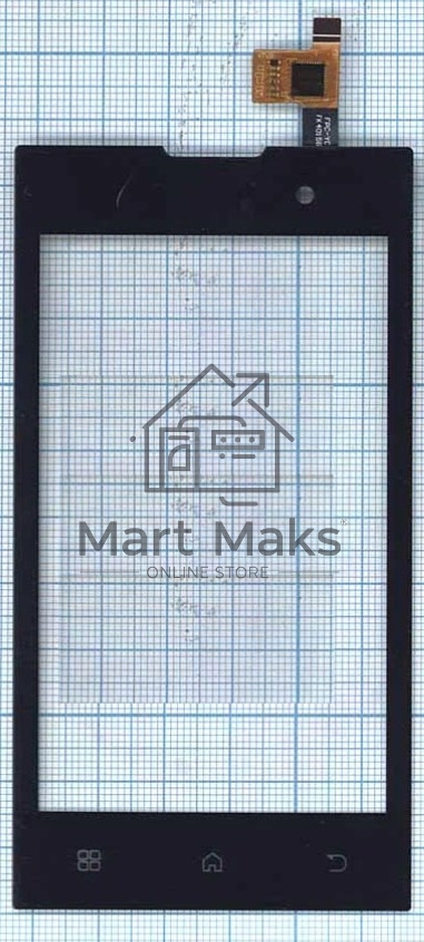 Сенсорное стекло (тачскрин) для ZTE V815W v2, черное