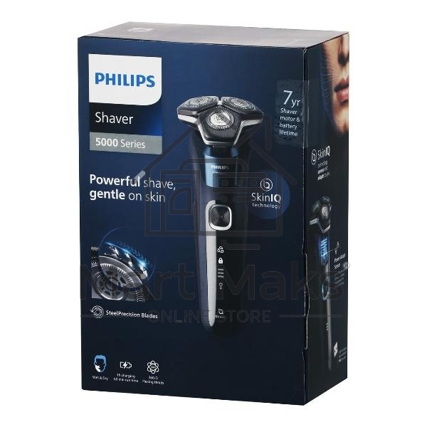 Бритва роторная Philips S5885/10 реж.эл.:3 питан.:аккум. темно-синий