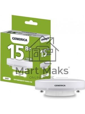Лампа cветодиодная LED IEK LL-T80-15-230-40-GX53-G T80 таблетка 15Вт 230В 4000К GX53 GENERICA
