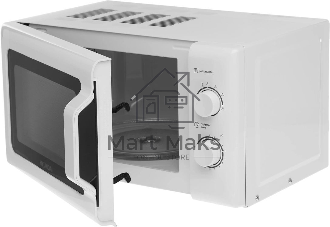 Микроволновая печь Hyundai HYM-M2051 белый, 20 л, 700 Вт, переключатели - поворотный механизм