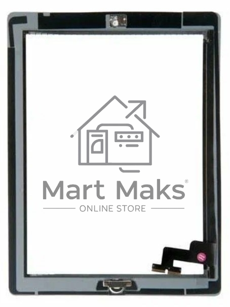Сенсорное стекло (тачскрин) для iPad 2 (A1395, A1396, A1397), белое с кнопкой OEM
