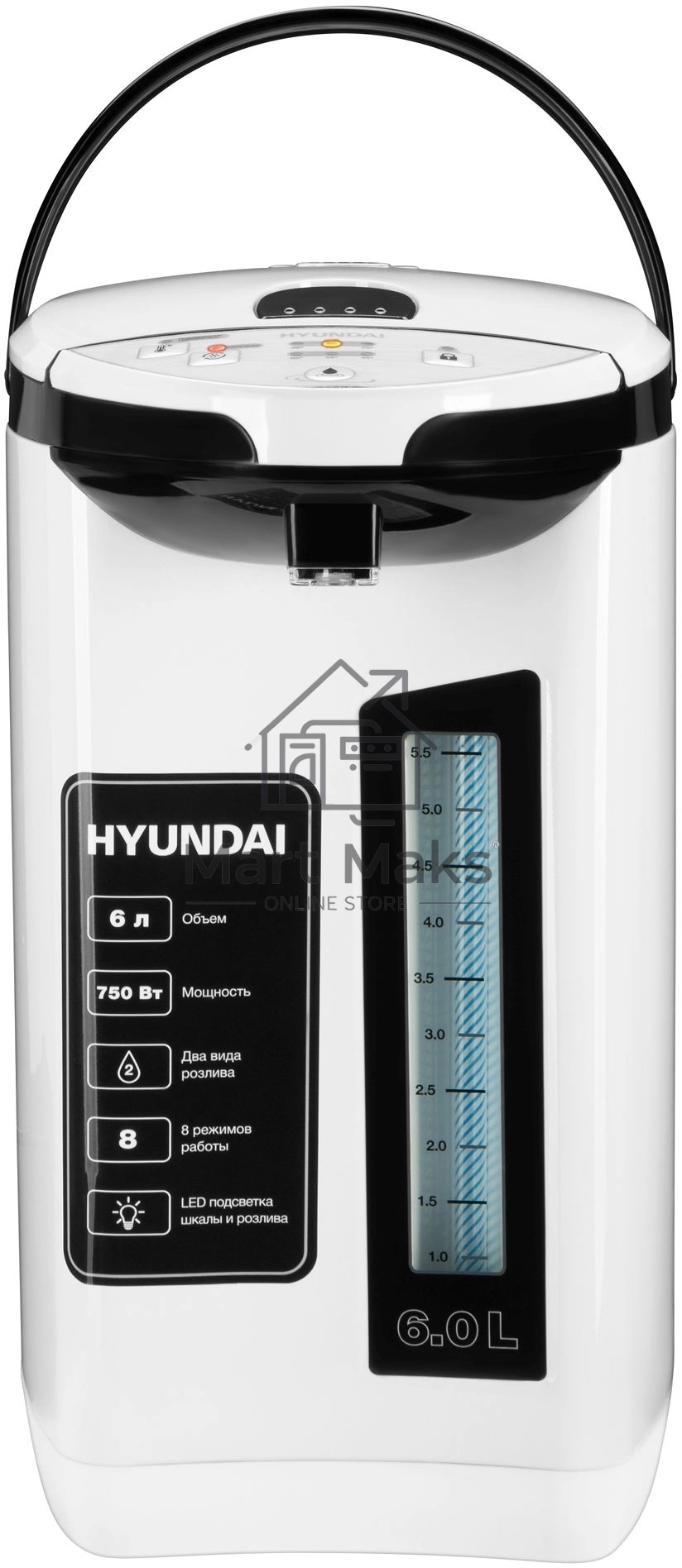Термопот Hyundai HYTP-4850 6л. 750Вт белый/черный