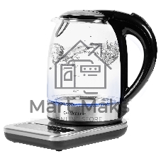 Чайник электрический Galaxy Line GL0593 2200 Вт, 1,7 л, стекло черный/серебристый