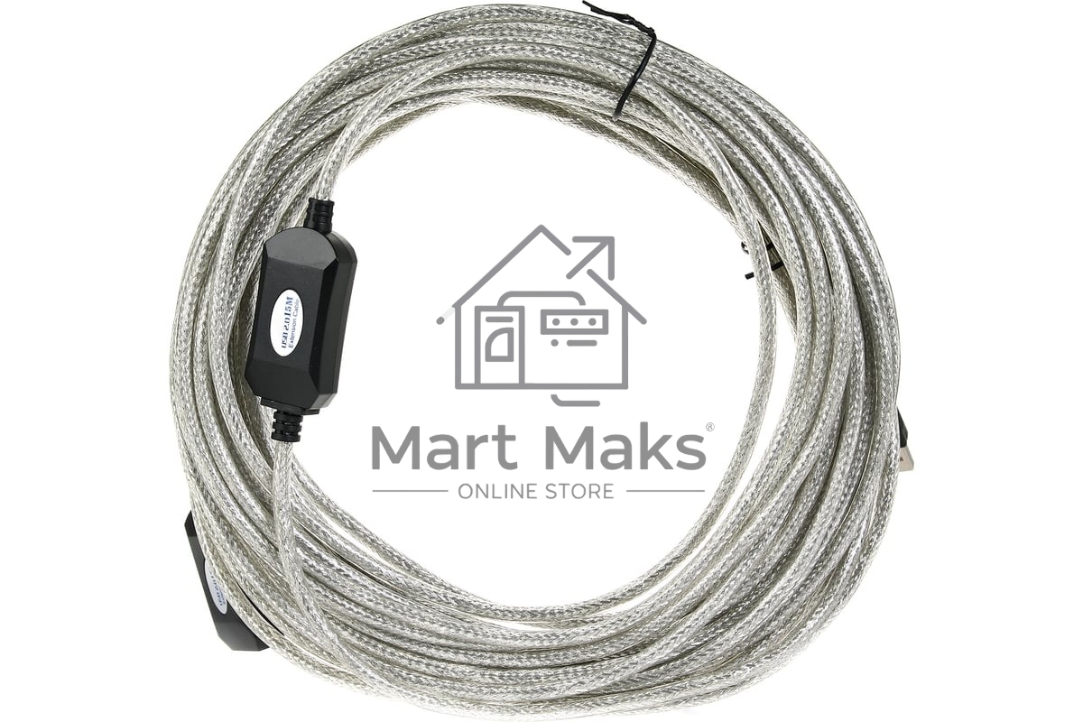 Кабель удлинитель Aopen активный ACU823-15M, USB2.0-repeater AM/AF 15м